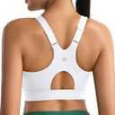 RUNNING GIRL Sports Bra for Women, Adjustable Straps Molded Cup High Impact Sports Bras for Women with Sewn in Pads (X-Large, White)