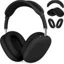 Filoto Case for Airpods Max Headphones, Ear Pad Case Cover/Ear Cups Co ver/Headband for AirPods Max (USB-C/Lightning)(2024/2020), Silicone for Apple Airpod Max, Accessories Cases (Black)