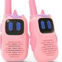 Pink Walkie Talkies with Silicone Cover, Toys for 3-8 Year Old Girls Boys, Kids Walkie Talkies 1000FT Range 2 Way RadioToy Christmas Birthday Gifts for 6-10 Year Old Girls Boys