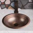 Monarch Abode Bathroom Sink 16-Inch Rotunda Dual Mount Undermount or Drop In Bathroom Sinks, Bathrooms Hand Hammered Pure Copper Vanity Sink for Countertop, Powder Room, Bath, or Restroom