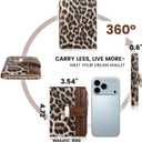 Pomelo Best Wallet Women Bifold Leather Wallets for Women Credit Card Holder with ID Window Zipper Coin Pocket Leopard Print