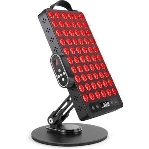 Red Light Therapy for Body & Face, 60 LEDs with Timer, 660nm & 850nm Near Infrared Therapy Device for Skin Health, Energy & Recovery, Multi Effects, High Power Panel with Magnetic Remote & Handle