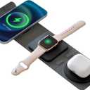 Charging Station for Apple Multiple Devices - 3 in 1 Foldable Magnetic Wireless Charger Dock - Travel Charging Pad for iPhone 16 15 14 13 12 Pro Max Plus Watch & Airpods