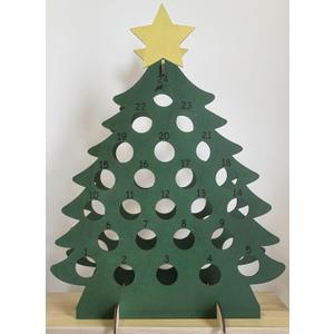 2024 Advent Calendar, Christmas Tree Snowman Liquor Bottle Holder,12 Days 24 Days Countdown for Beer Whiskey Wood Gift Idea Living for Room Bar Decors (Christmas tree)