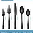 Stapava 40 Pcs Black Silverware Set, Food-Grade Stainless Steel Flatware Set for 8 Mirror Polished Cutlery Utensil Sets Include Dinner Knives Spoons and Forks Set Dishwasher Safe for Home Restaurant