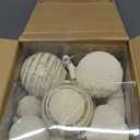 Soulchen 32 Pcs Velvet Christmas Tree Ornaments Ball Set Shatterproof Flocked Christmas Decorations Ball Bulk for Tree Decorative Hanging Garland Ornaments Xmas Holiday Party Decor(Beige)