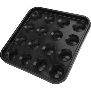Syrisora 16 Holes Pool Snooker Billiard Ball Storage Holder Tray Billiards Supplies Accessories (Black)