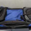 Amazon Basics 35-Inch Large Rolling Duffel Bag for Travel with Wheels and Handle, Durable Ripstop Polyester, 2 Layers of Space, Multiple Interior and Exterior Pockets, Blue