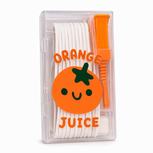 Automatic Ejectable Floss Picks Dispenser, Refillable Portable Oral Care Organizer with 10 Disposable Floss Sticks (2Pcs Orange)