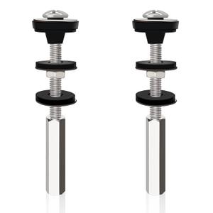 Universal Toilet Tank to Bowl Bolts Kit, Heavy Duty Toilet Bolts, Waterproof Stainless and Rubber Washers Gaskets with Extra Long Nut Screw for Fastening (Silver) (2, Long)