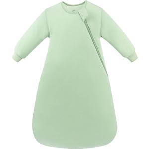 PurComfy Supersoft Baby Premium Bamboo Viscose Long-Sleeve Wearable Sleeping Bag Sack Blanket 1.0 TOG (3-6 Months, Sage)