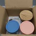 4 Pack Overnight Oats Containers with Lids and Spoons - DRKIO 16 Oz Glass Mason Jars for Overnight Oats Leak Proof Oatmeal Container Great for Cereal Fruit Vegetable Milk Salad Yogurt Meal Prep