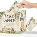 Winnie Diaper Raffle Box for Baby Shower Decorations 51Pcs Classic Baby Shower Games Party Supplies