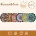 Dinner Plate Set of 6, 10.5-inch Large Plate for Dessert, Pasta, Salad, Ceramic Bohemian Dishes for Kitchen Microwave Dishwasher Safe