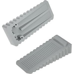 HOMOTEK 4 Pack Wedge Rubber Door Stops Gray- Non-Slip Stoppers for Narrow Gaps 5-10mm, Stackable up to 15-45mm - Floor & Wall Protector for Door Bottom