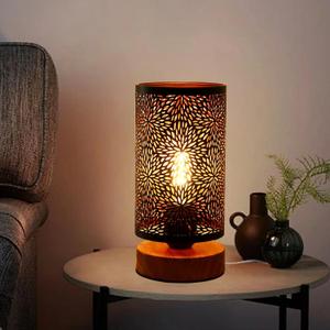 Small Industrial Table Lamps Dimmable, Bedside Lamps for Nightstand,End Table Side Desk lamp with Rustic Black Metal Cage Lampshade for Bedroom, Kids Room Living Room 2700K LED Bulb Included