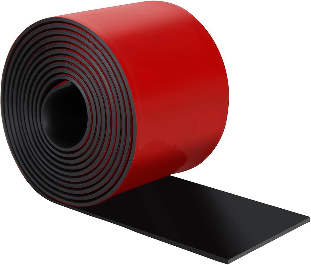 Self Adhesive Rubber Strips, Solid Neoprene Rubber Sheets Rolls Strips with Adhesive Backing, Self Stick Rubber Gasket Pads for DIY, Seals, 4" Wide x 1/8" Thick x 120" Long