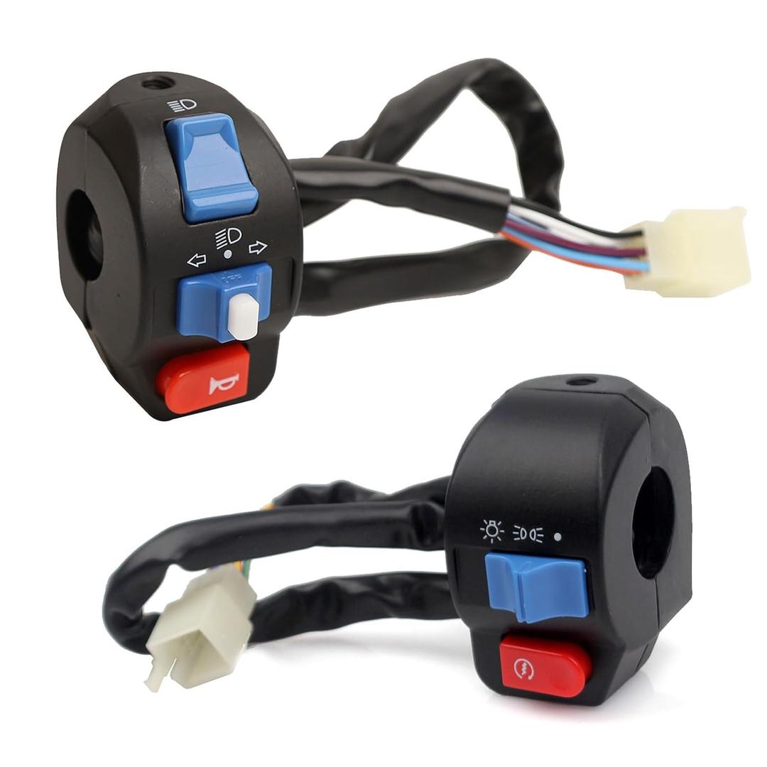 Mokuo Aluminum 7/8" 22mm Handlebar Switch Control Assembly Set Fit for Disc Brake System GY6 50cc 125cc 150cc 139QMB 152QMI 157QMJ Moped Scooter Motorcycle