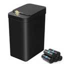 Bathroom Trash Can, 2.6 Gallon Automatic Motion Sensor Touchless Garbage Can, Waterproof Trash Bin with Lid, Narrow Small Waste Bin for Kitchen, Office, Bedroom, Black (A-Basic Battery Supply-Black)