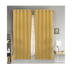 Polyester Curtains Long Durable Grommet with 2 panels 84 Length X 52 Width Inches Yellow| Sheer Backdrop Window Curtain|Livingroom|Bedroom|Kitchen Decor