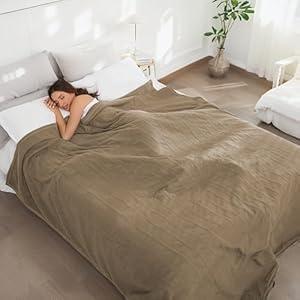 RALYSUN Electric Heated Blanket Full Size 72''x84'' Fleece Fabric Machine Washable Warm and Cozy, 4 Heating Levels & 10H Auto-Off, Light Brown