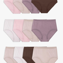 Fruit of the Loom Women's Eversoft Cotton Underwear Multipacks, Tag Free & Breathable, Color: Brief - Assorted Body Tones, Size: 9