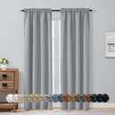 Aiyufeng Silver Grey Blackout Curtains for Bedroom 84 Inch Length 2 Panels, Solid Thermal Insulated Privacy Living Room Window Treatment Curtains Blackout Drapes, W40 x L84 Inch, Silver Grey
