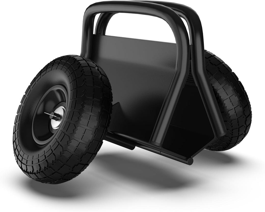 Heavy Duty Panel Slab Dolly with Handle & 2 10" Solid Rubber Tires Wheels 1000LBS Load Capacity for Drywall Sheet Heavy Appliance & Material Handling All Terrain Moving Cart Panel Dolly - Black