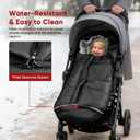 Universal Stroller Blanket & Stroller Footmuff,Water-Repellent Bunting Bag for Babies,Toddlers and Kids,Zipper Footmuff for Stroller,Stroller Winter Cover Warm Baby Sleeping Bag (Black)