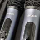 Wireless Microphone Set for Singing, Speeches & Events, 2.4GHz Dual-Mic Receiver, 200ft, Storage Bag Included, Metal Cordless Mic 2 Pack for Karaoke Machines, PA Systems, PartyBox, Gray-Blue