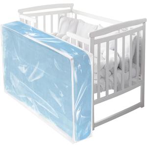1 Pcs Crib Mattress Storage Bag with Zipper 4 Mil Clear Plastic Waterproof Crib Mattress Bag for Moving and Storage, 52. 5 x 28 x 6. 5 Inches
