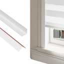 Light Blocking Strips for Window Shades and Blinds, 100% Blackout Window Light Blocker for Blinds, PVC Side Tracks Light Blocker for Bedroom(White, 58", 2PCS)