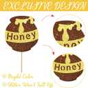 Honey Bee Party Centerpiece Sticks Glitter Bee Birthday Decorations 12PCS Happy Bee Day Table Toppers Beehive Table Centerpieces for Kids Oh Babee Baby Shower Supplies