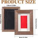 2x3 Mini Picture Frames, Small Wooden Photo Frame Tiny Wood Wallet Size Frames Brown Wooden Standing Photo Frame with Clear Glass for TableTop and Wall Mounting