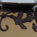 Sungmor Cast Iron Plant Hanger Wall Hooks, Heavy Duty Hanging Basket Brackets, Hummingbird Shape & 10.4 inch & 2PC Brown, Decorative Wall Hangers for Planters Lanterns Bird Feeders Houses Wind Chimes