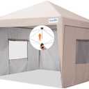 Easy Pop up Canopy Tent 12"x12" with 1 Detachable Window Sidewalls, One Person Setup, Waterproof Outdoor Portable Vendor Event Tent Shelter Enclosed, Wheeled Bag Included