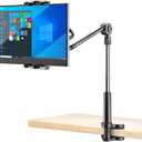 Foldable Desk Tablet Mount for iPad Portable Monitor 4.7-15.6'', Long Gooseneck Tablet Arm Holder, Table Tripod with Clamp Compatible with Surface Pro, All iPad Pro 12.9