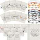 20 Set Inspirational Friendship Bracelet Bulk Back to School Student Gifts from Teacher Motivational Clay Beaded Bracelets with Team Quotes Card for Staff Employees Coworker (Neutral Color)