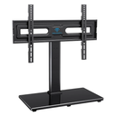 PERLESMITH Swivel Universal TV Stand Mount for 32-82 Inch LCD OLED Flat/Curved Screen TVs up to 99lbs-Height Adjustable Table Top TV Stand/Base with Tempered Glass Base&Wire Management,VESA 600x400mm