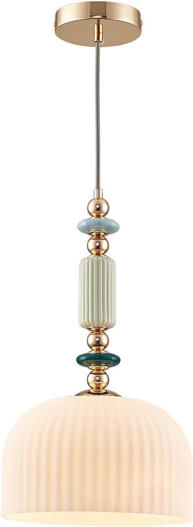 Pendant Light Modern Pendant Lighting Fixture Hanging Lamp Milk White Glass Hanging Light Fixtures for Kitchen Island Dining Room Bedroom Storeroom, 9.84inch