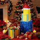 ShinyMatch 20 Pcs Christmas Stackable Gift Boxes Christmas Nesting Gift Boxes with Lid Santa Claus Hat Skirt Cute Decorative Present Box for Party Supplies Decor 3 Sizes