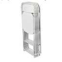 5 Pk. Stackable Wedding Party Event Chairs 400 lb. Capacity Premium White Plastic Folding Chair