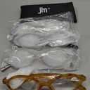 JM 5 Pack Oval Reading Glasses for Women, Trendy Blue Light Blocking Computer Readers with Spring Hinges