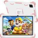 10 Inch Android 15 Kids Tablet, 10GB RAM 64GB ROM, 6000mAh Battery, Parental Control, Iwawa Educational Learning Apps, Tablet for Kids 3-7（Pink）