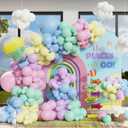 171Pcs Oh The Place Party Decorations Pastel Rainbow Color Balloons Garland Arch Kit for Travel Theme Birthday Baby Shower Preschool Graduation Up Up and Away Party Supplies