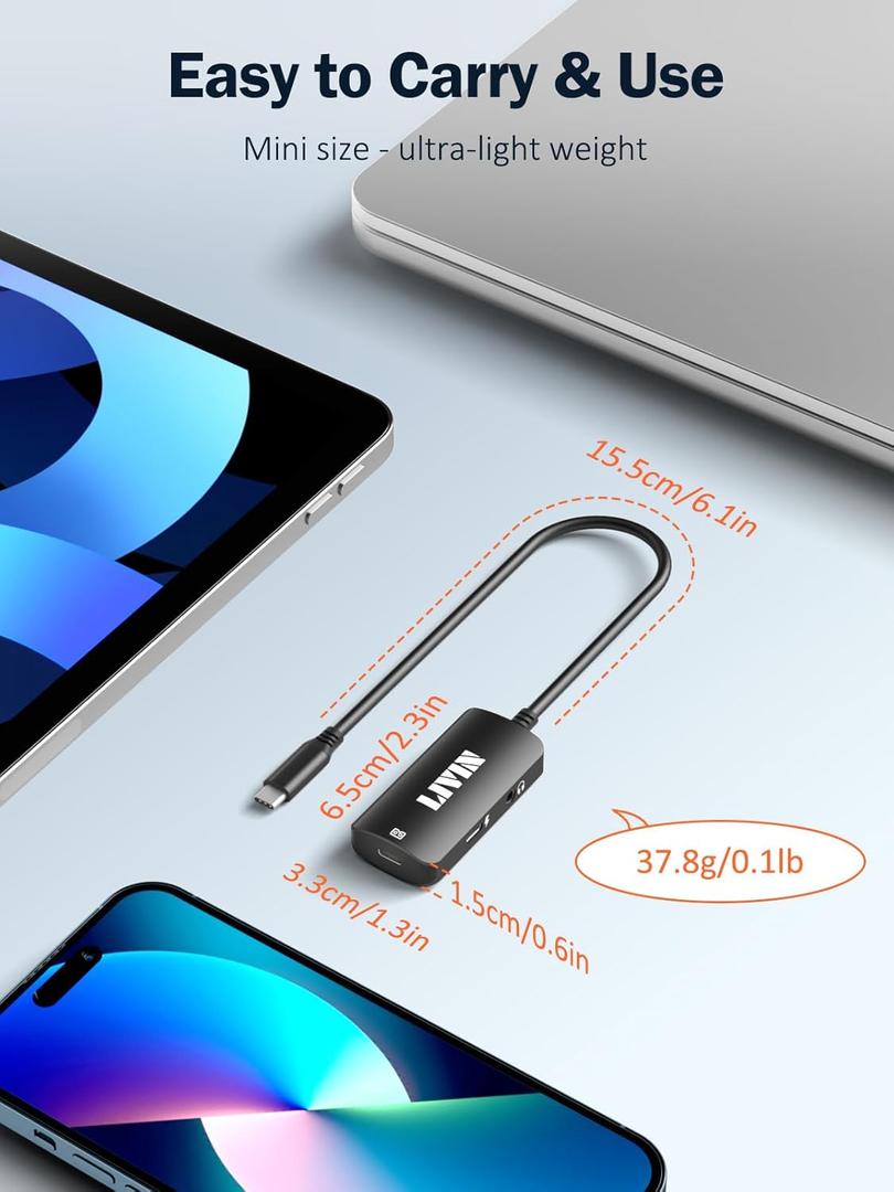 LIVIN USB C To Adapter With Audio Out