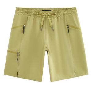 maamgic Mens Swim Trunks 9 Inch Unlined Board Shorts with Zipper Pockets (Beige, XXL)