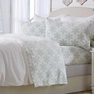 Great Bay Home 3-Piece Velvet Plush Micro Fleece Twin Size Sheet Set - Deluxe Microplush Non-Pilling Bed Sheets- Lavish Sherpa Winter Bedding Set (Large Snowflake)