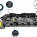 N55 Engine Valve Cover For BMW E71 E82 E90 F01 F10 F25 2011-2014 X3 xDrive35i X5 xDrive35i X6 xDrive35i 335i 535i 2013-2014 740i 2012-2014 640i 2011-2013 135i Replaces# 11127570292 11127587804