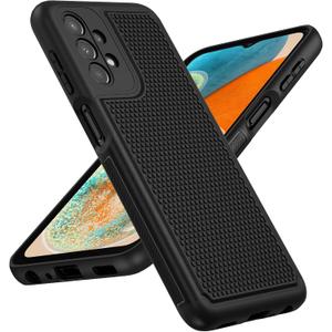 FNTCASE for Samsung Galaxy A23 5G Case: (Samsung Galaxy A23 4G LTE) Dual Layer Protective Heavy Duty Cell Phone Cover Shockproof Rugged with Non Slip Textured Back Bumper - 6.6inch Black